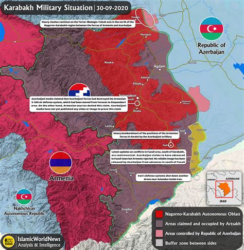 Latest Updates On Karabakh Clashes, 30 September 2020 (Map Update ...