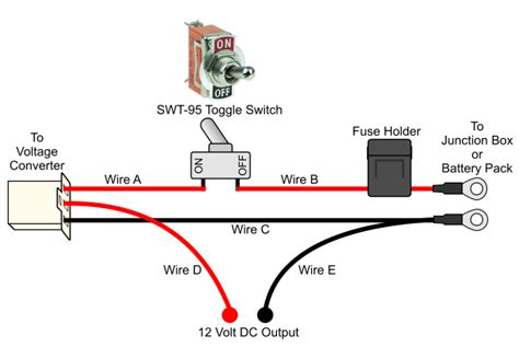 Voltage Converter Wiring Harness with Toggle Switch #HNS-50103