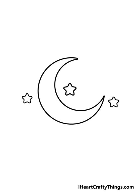 Moon Drawing - How To Draw A Moon Step By Step