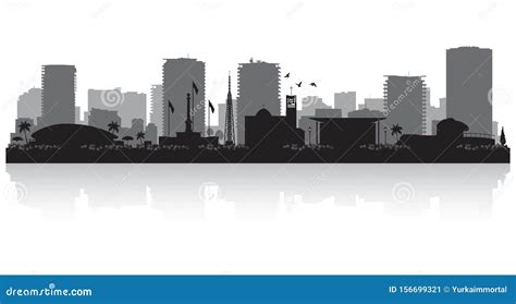 Darwin Australia City Skyline Vector Silhouette | CartoonDealer.com ...