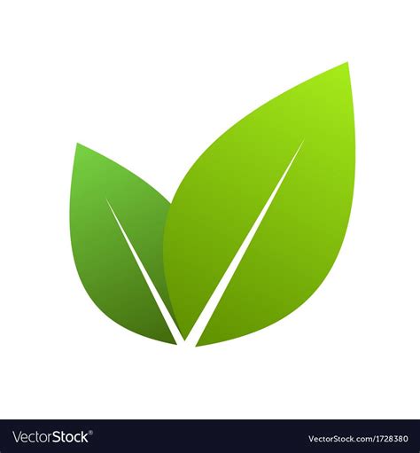 Vector illustration of ecology concept icon with glossy green leaves ...