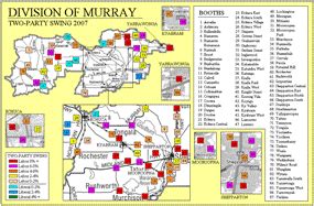 Two-party vote by booth, 2007 Click to enlarge map