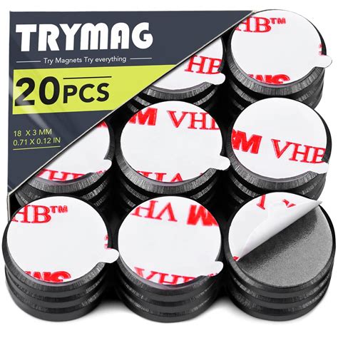 TRYMAG Ceramic Magnets for Crafts, Small 18mm (.709 inch) Round Disc ...