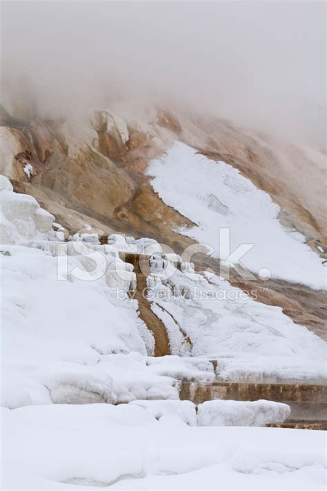 Mammoth Hot Springs, Winter, Yellowstone Np Stock Photo | Royalty-Free ...