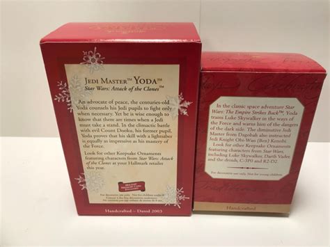 Set of 2 Hallmark Star Wars Ornaments - Yoda 1997 and 2003 New in Box ...