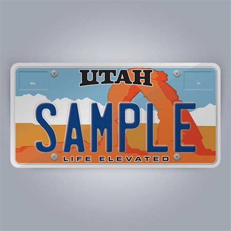 Utah License Plate Replica, reflective, non-reflective