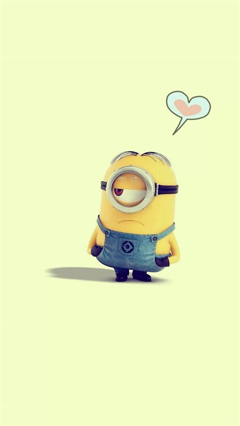 Download Minion Phone Heart Wallpaper | Wallpapers.com