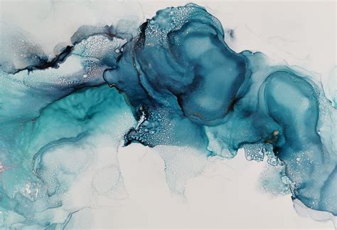 Blue abstract alcohol ink painting | Alcohol ink painting, Ink painting ...