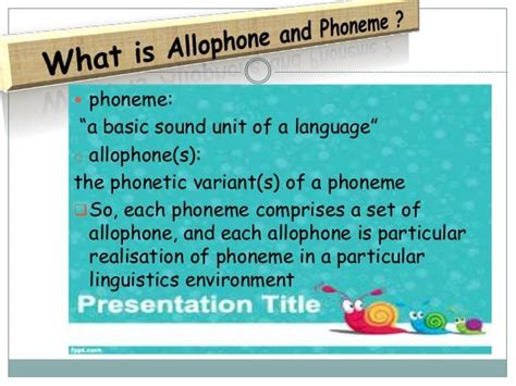 Allophone and phoneme. persentation