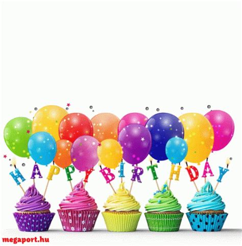 Happy Birthday Balloons GIF - Happy Birthday Balloons Cupcake ...