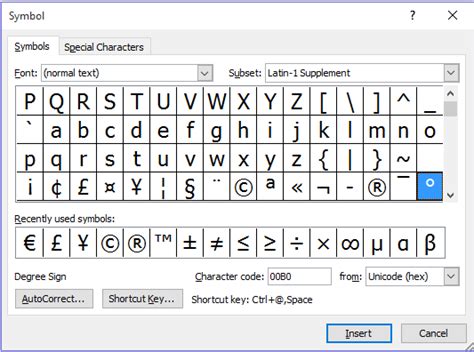 Ways to Insert Degree Symbol in MS Word – 2018