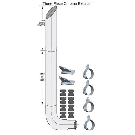 Peterbilt 359 379 7" Lincoln Chrome Exhaust Kit - Raney's Truck Parts