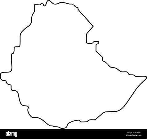 map of Ethiopia -outline. Silhouette of Ethiopia map vector ...