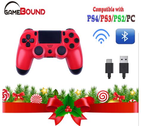 Wireless Gamepad Bluetooth LED Light for PS4 Controller (Red) - Walmart ...