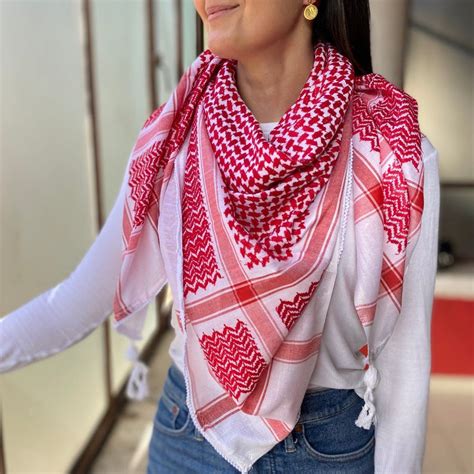 Original Palestine-Made Keffiyeh In Red And Black Style Handmade ...