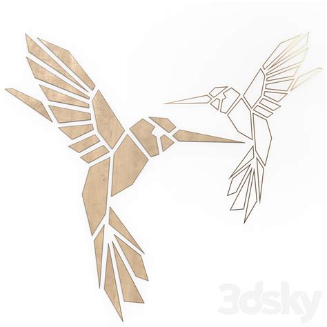 Wall Art Geometric Hummingbird - Other decorative objects - 3D model