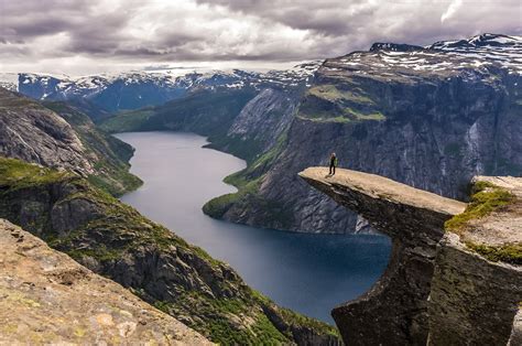 women, Nature, Photography, Landscape, Fjord, Canyon, Rocks, Snow ...