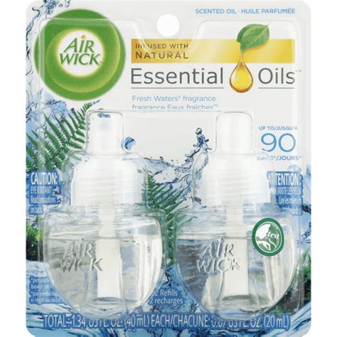 Air Wick Essential Oils Scented Oil Refills, Fresh Waters Fragrance ...