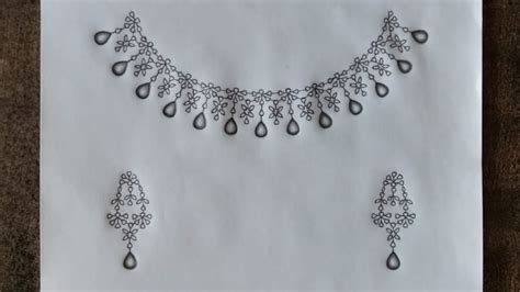 How To Draw Necklace Design? - jewellery design sketch