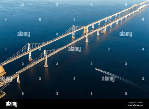 Aerial view of the Chesapeake Bay Bridge in Maryland Stock Photo - Alamy