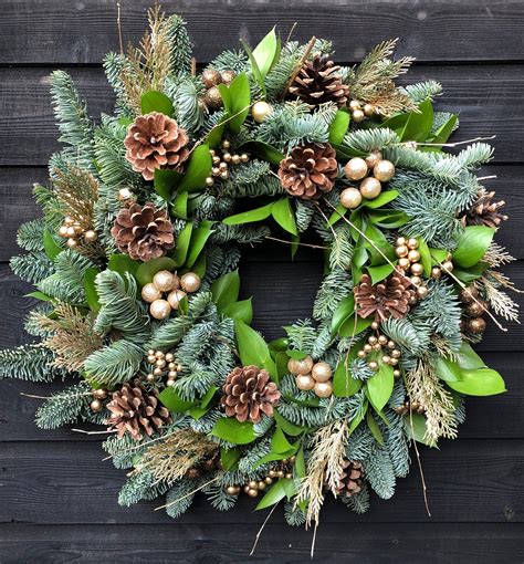 Christmas Wreath Fresh Outdoor Christmas Wreath Natural | Etsy ...