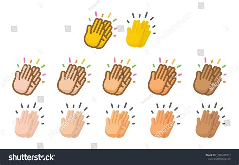 Clapping Hands Emoji Set Two Styles Stock Vector (Royalty Free ...