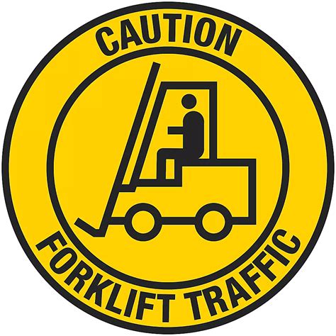 Warehouse Floor Sign - "Caution Forklift Traffic", 17" Diameter S-19290 ...