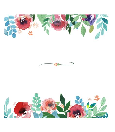 Flower Watercolor painting Pattern - Watercolor floral border ...