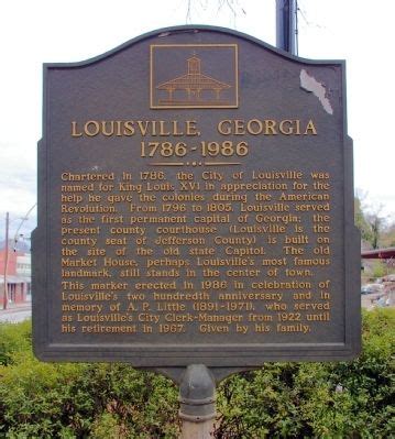 Louisville, Georgia Historical Marker