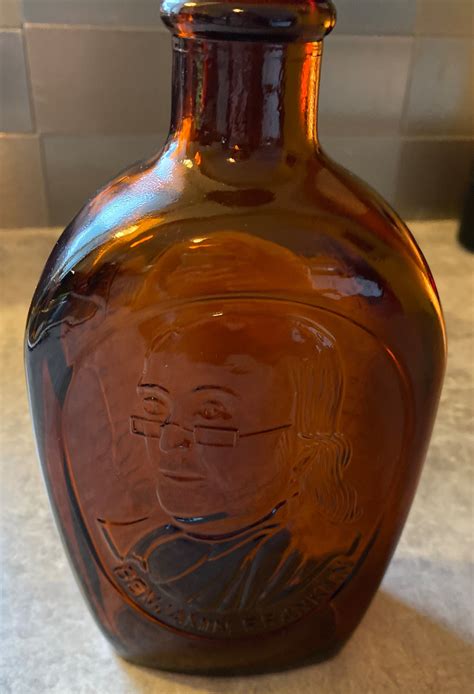 Vintage Log Cabin Syrup Bottle Featuring Benjamin Franklin - Etsy