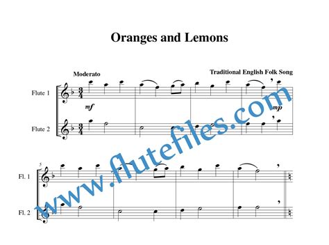 Oranges and Lemons - Flute Duet - Flute Files Publishing