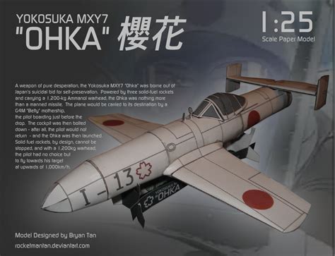 MXY7 Ohka Kamikaze Rocket Paper Model by RocketmanTan on DeviantArt