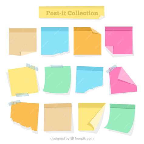 Free Vector | Post-it notes with different colors