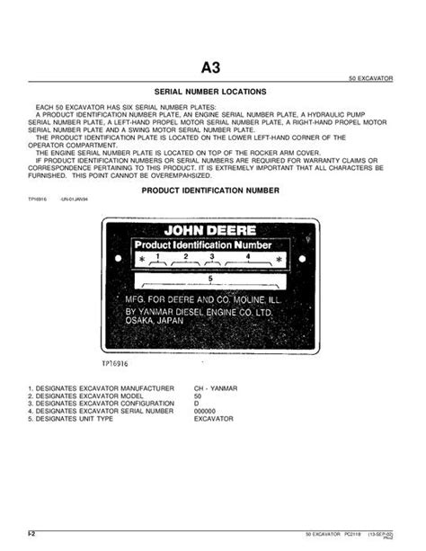 JOHN DEERE 50 EXCAVATOR PARTS CATALOG MANUAL – PROFMANUAL