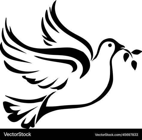 Dove silhouette Royalty Free Vector Image - VectorStock