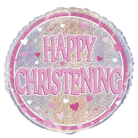 Happy Christening Pink - 18" Foil Balloon - Communion / Confirmation ...