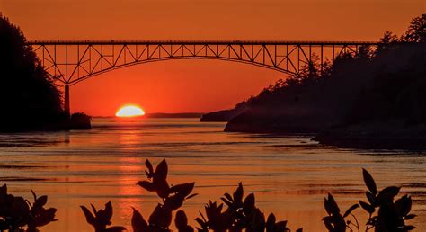 Deception Pass Bridge Sunset Photograph by Bill Ray - Pixels