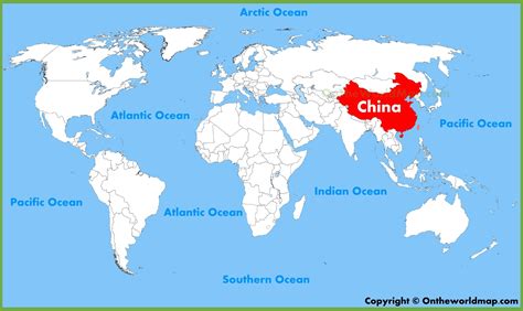 China location on the World Map