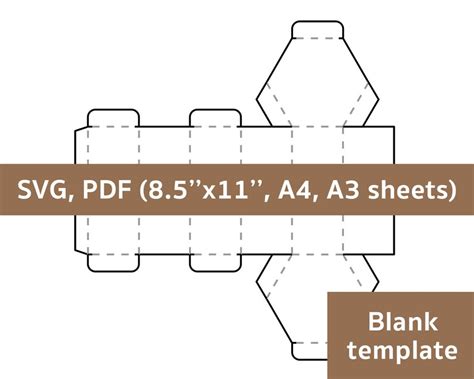 Hexagon box template hexagonal box template hexagon gift | Etsy