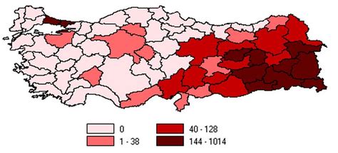 Spatial Distribution of PKK Terrorist Activity in Turkey, all ...