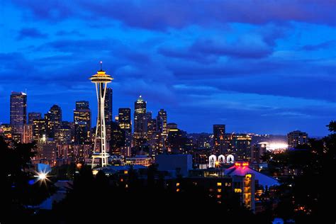 Seattle Night Skyline Photograph by Tanya Harrison