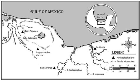 Map of major Olmec centers on Mexico's Gulf Coast within the ...