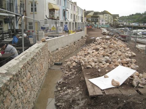 Flood wall under construction near the... © Robin Stott :: Geograph ...