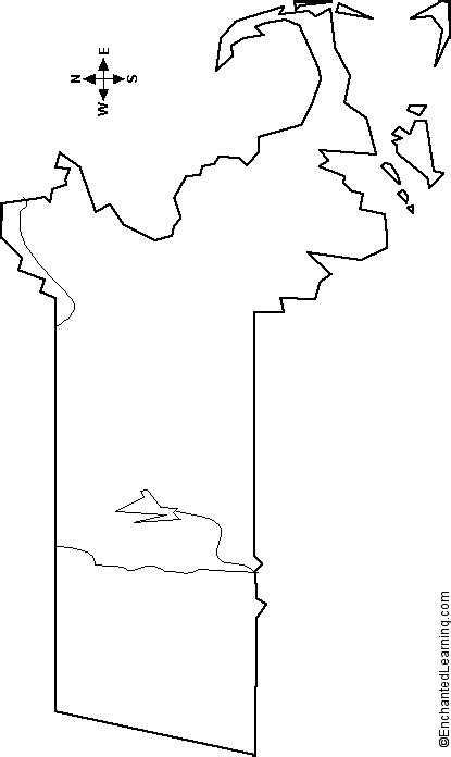 Outline Map Massachusetts - EnchantedLearning.com