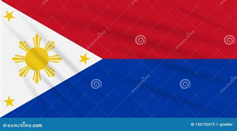 Flag Philippines - War Time, Realistic Vector Stock Illustration ...