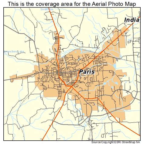 Aerial Photography Map of Paris, TN Tennessee