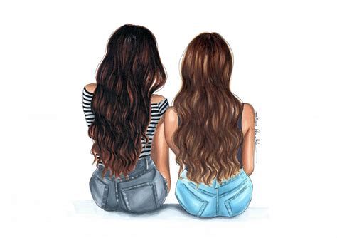 Besties Two Cute Bff Drawings - estrelaspessoais