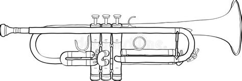 Trumpet stock vector. Image of drawing, black, trumpet - 46167396