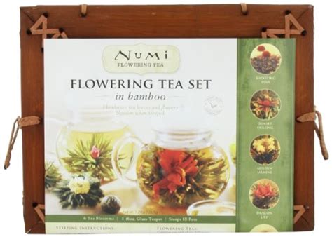 Numi Organic Tea Flowering Gift Set in Handcrafted Mahogany Bamboo ...