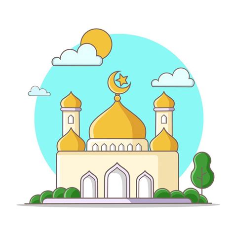 Mosque Vector Icon Illustration. Moslem Building Icon Concept Isolated ...